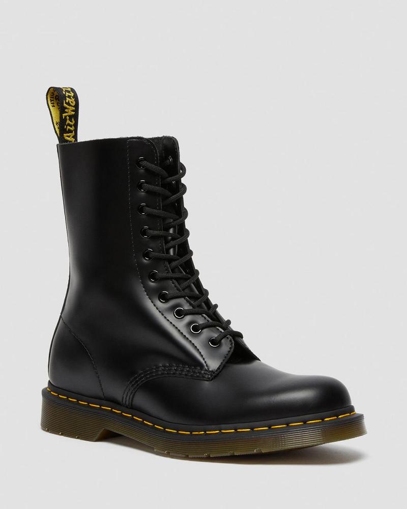 Dr Martens 1490 Smooth Leren Mid Calf Enkellaars Heren Zwart | NL 383ZUT